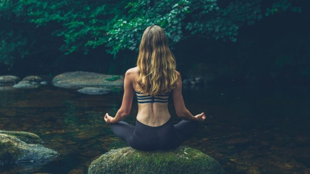 A Woman Doing Meditation